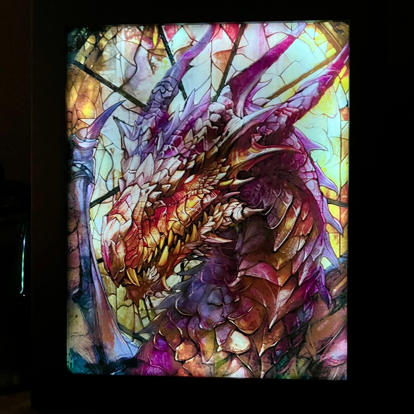 Acrylic art print with illuminated frame