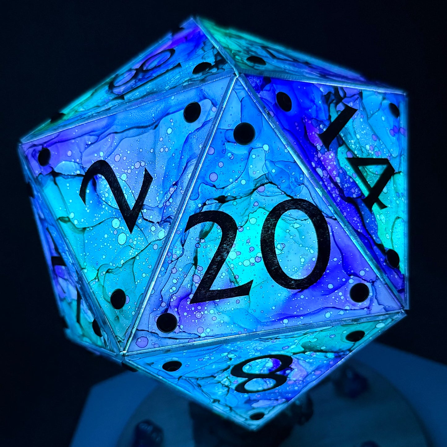 Mermaid Cove: A Handpainted D20 Driftglobe Lamp