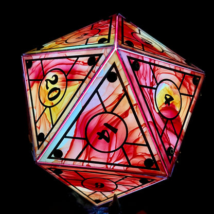 Dragon Flame: A Handpainted D20 Driftglobe Lamp