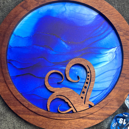 Layered Circle Art- Sapele Ocean Tentacles