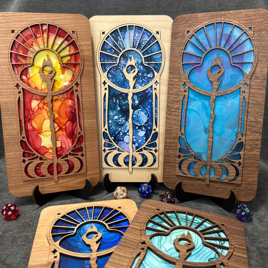 Layered Celestial Staff Art Collection