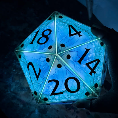 Undertow: A Handpainted D20 Driftglobe Lamp