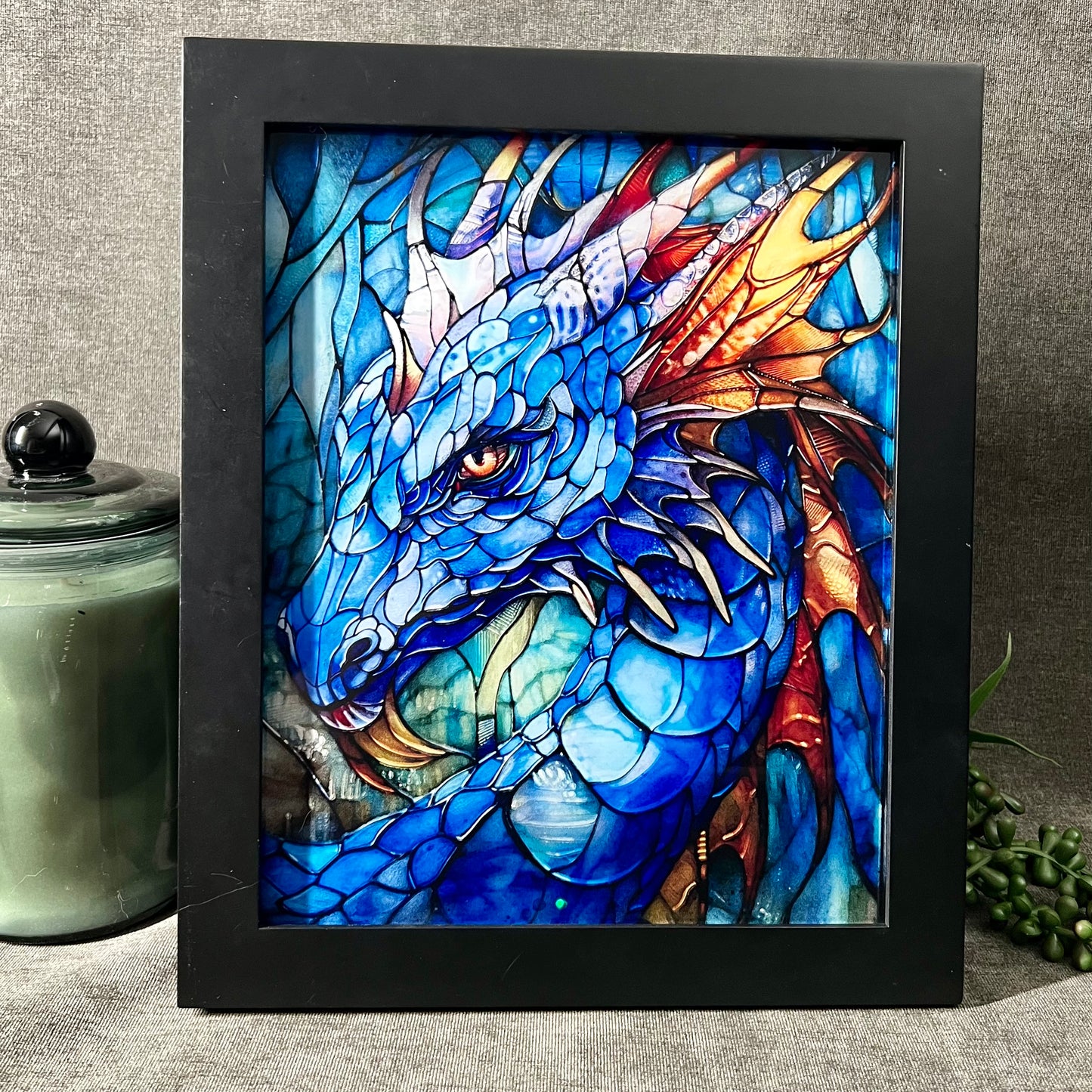 Acrylic art print with illuminated frame