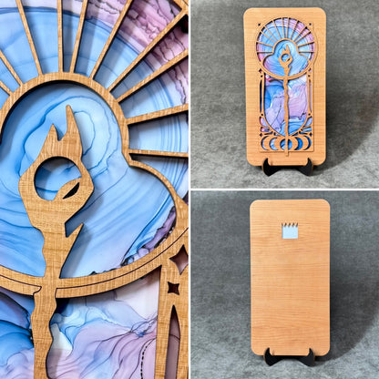 Layered Celestial Staff Art Collection