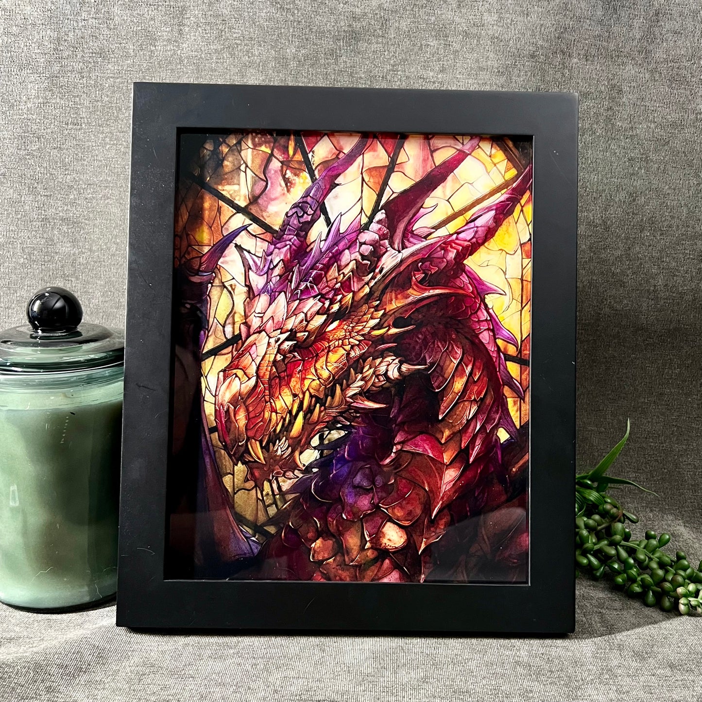 Acrylic art print with illuminated frame