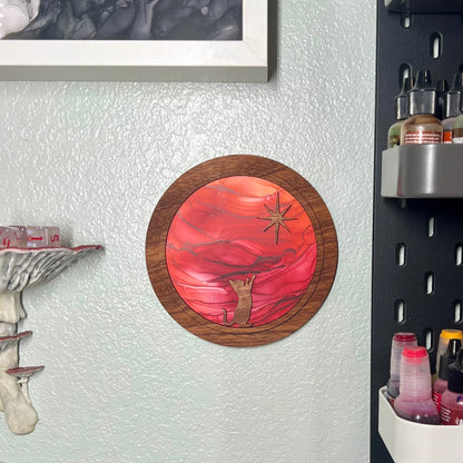 Layered Circle Art- Sapele Cat