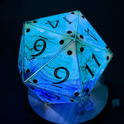 Circle of the Sea: A Handpainted D20 Driftglobe Lamp