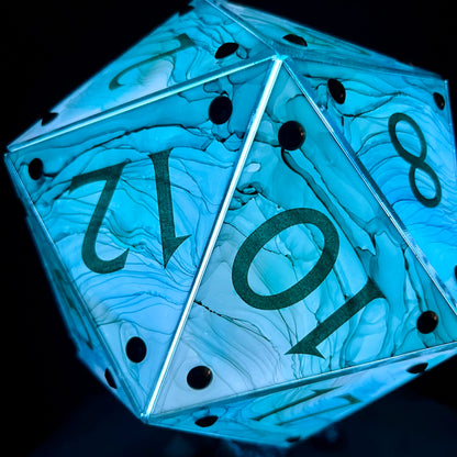 Shape Water: A Handpainted D20 Driftglobe Lamp