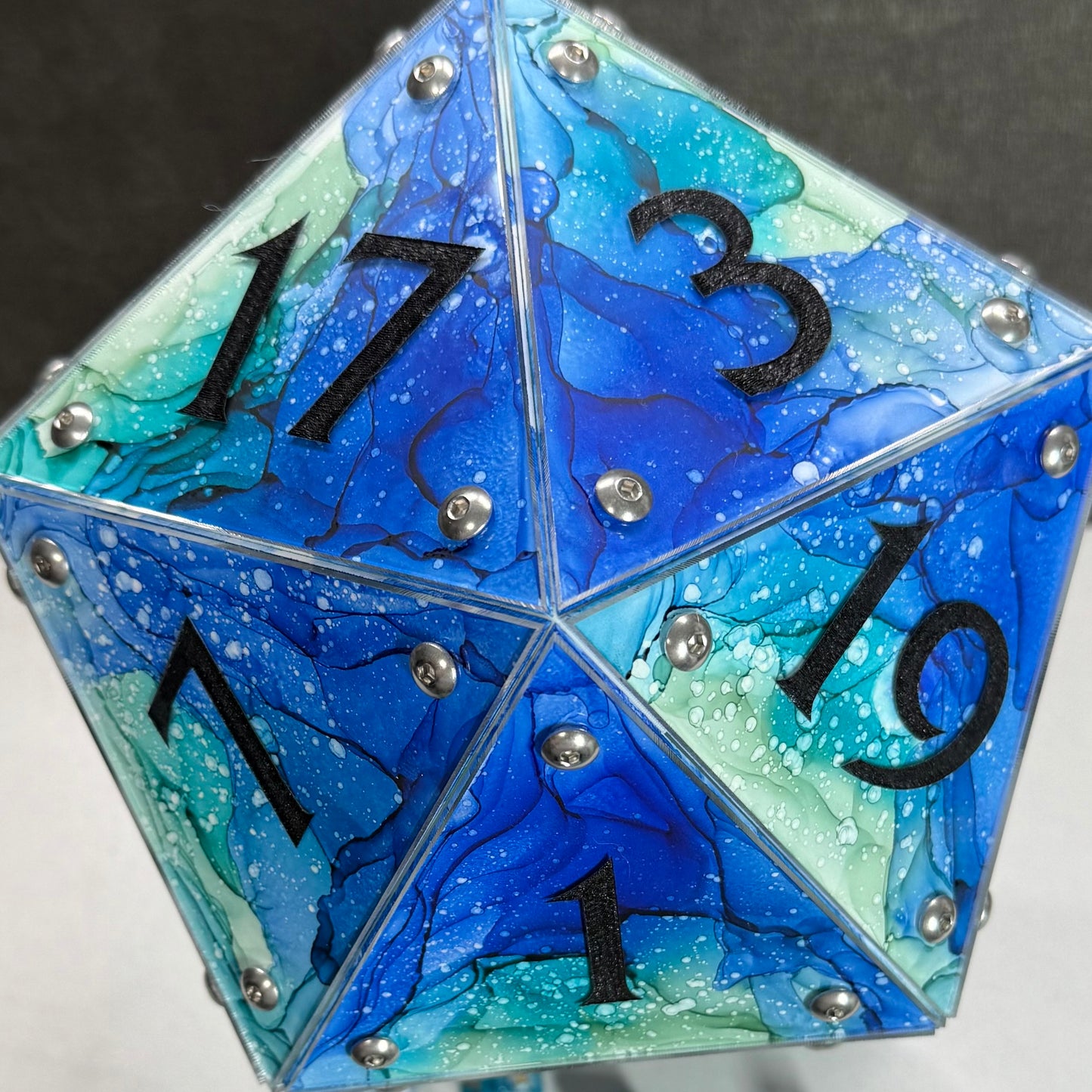 Undertow: A Handpainted D20 Driftglobe Lamp