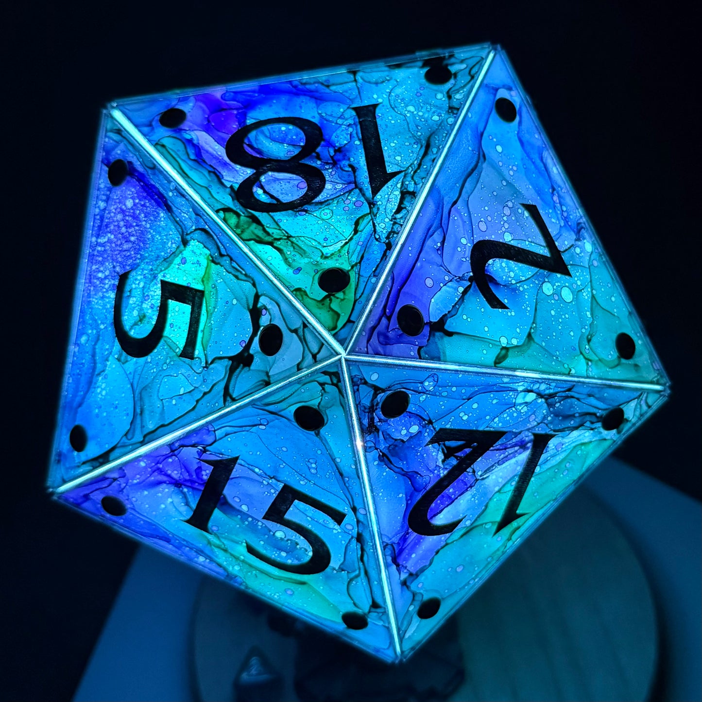 Mermaid Cove: A Handpainted D20 Driftglobe Lamp
