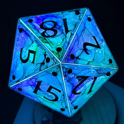 Mermaid Cove: A Handpainted D20 Driftglobe Lamp