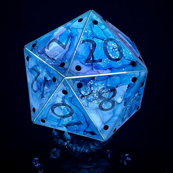 Astral Projection: A Handpainted D20 Driftglobe Lamp