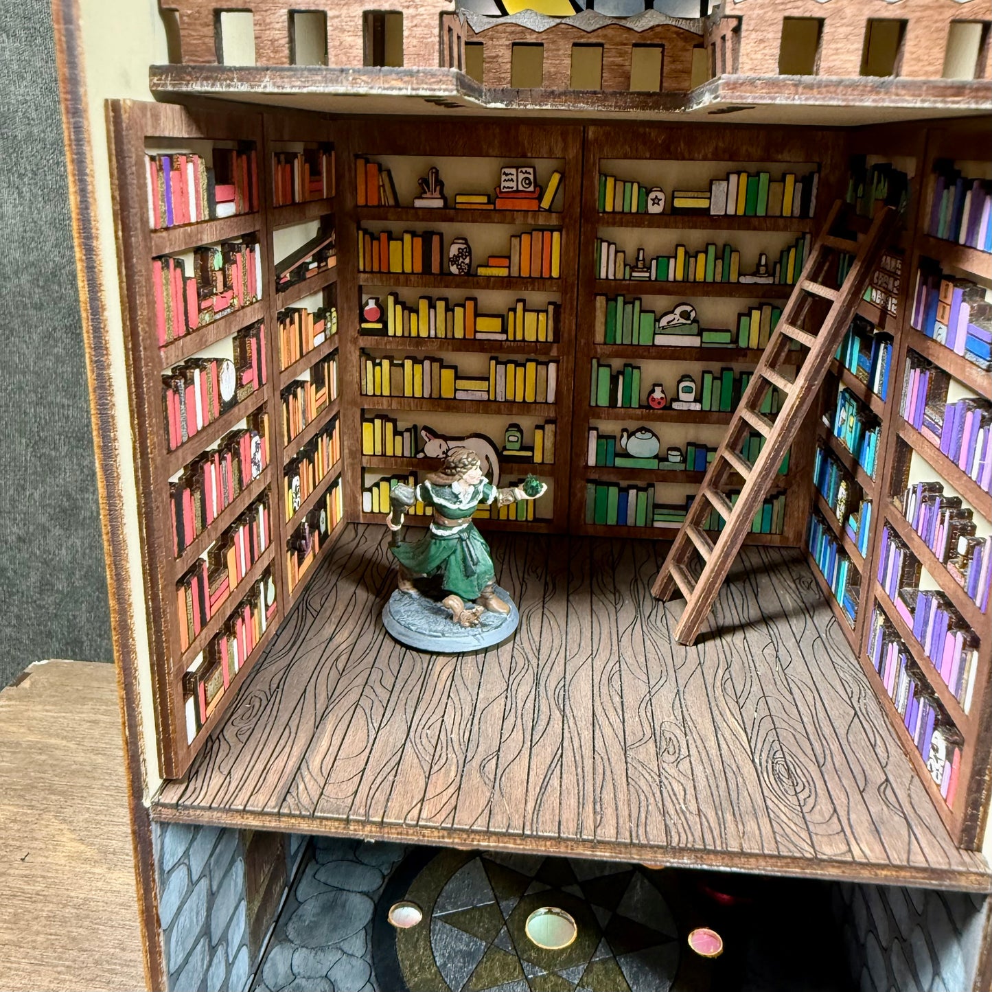 The Tower Book Nook - Rainbow Tower- custom painted