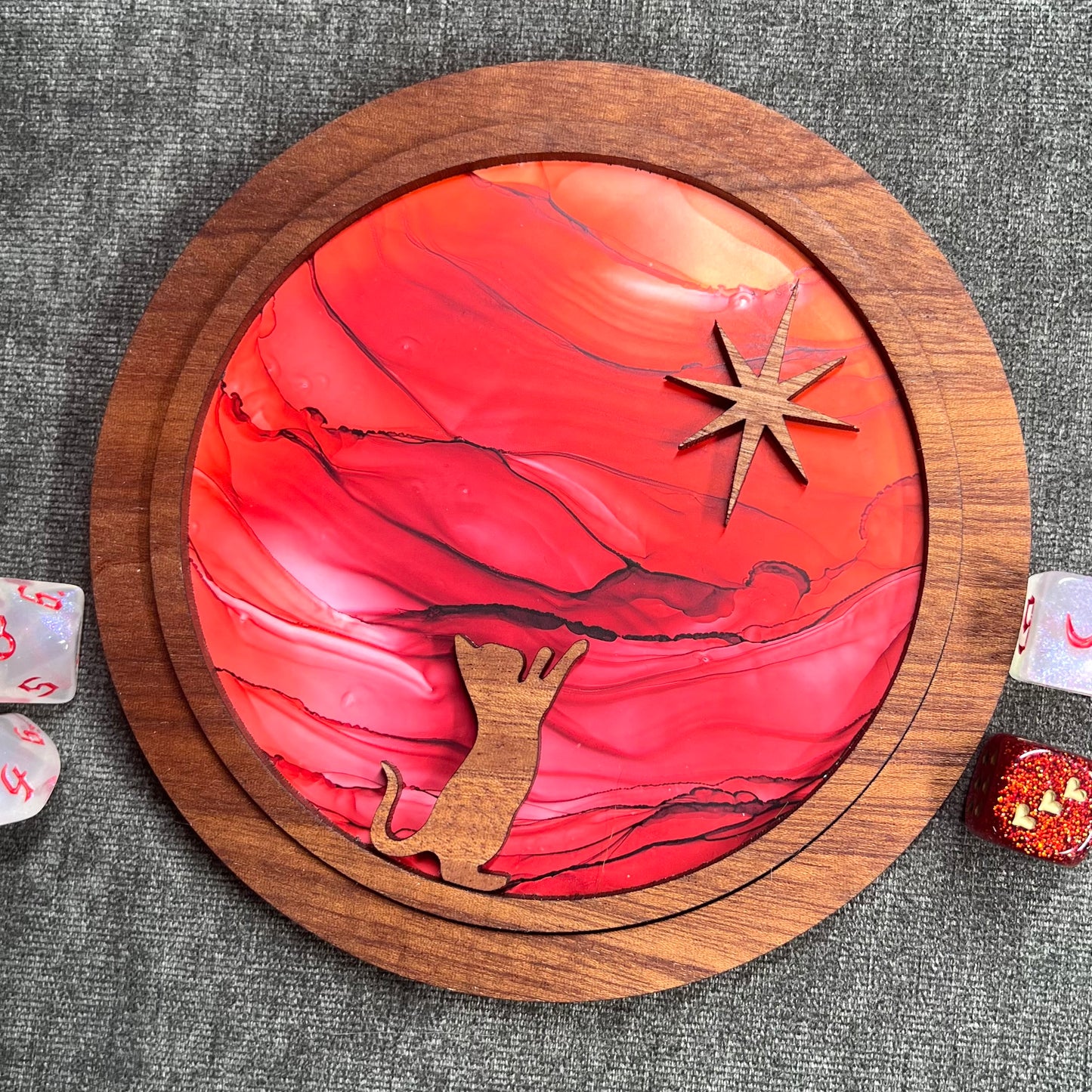 Layered Circle Art- Sapele Cat