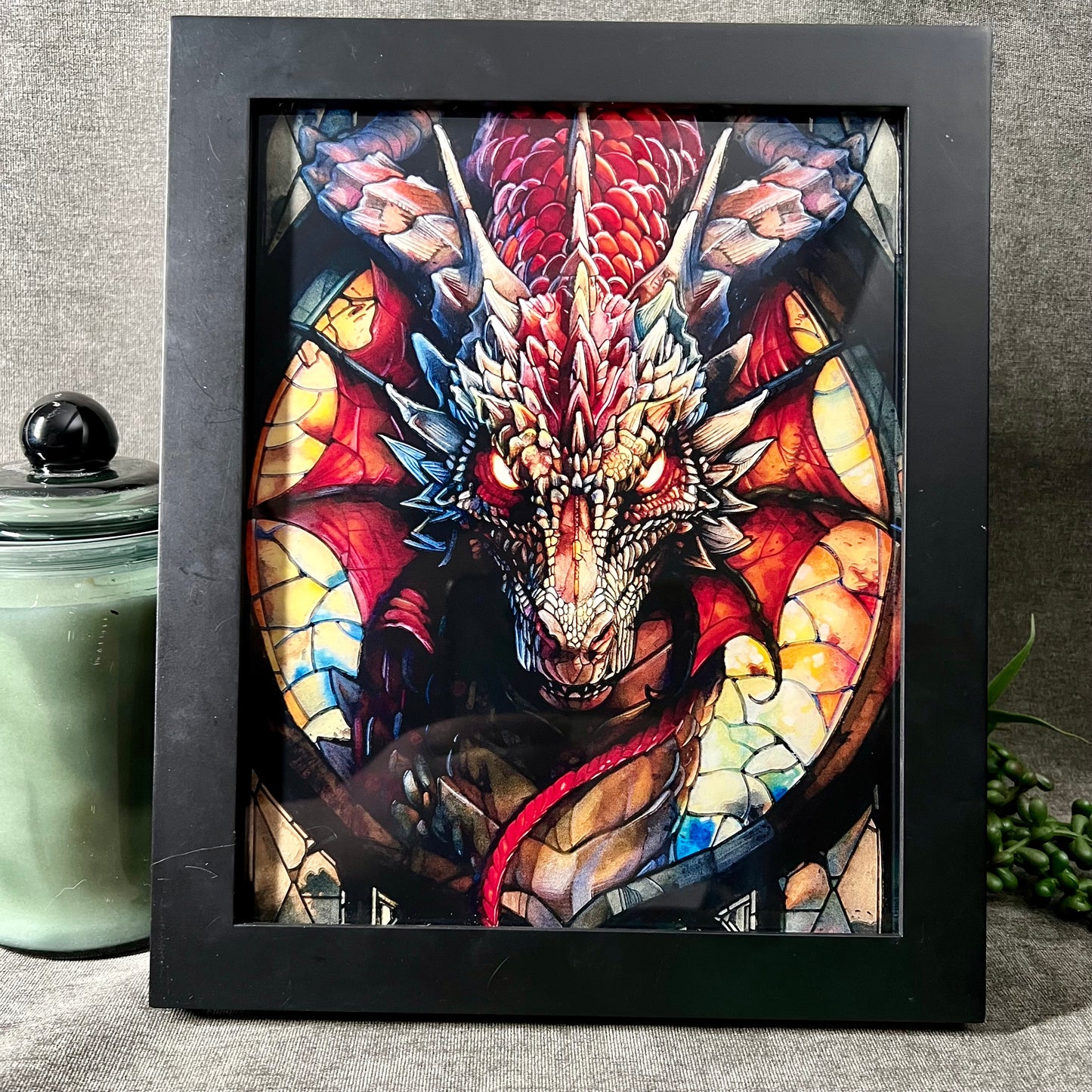 Acrylic art print with illuminated frame