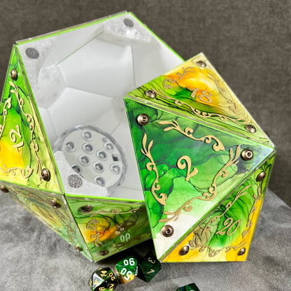 Entangle: A Handpainted D20 Driftglobe Lamp