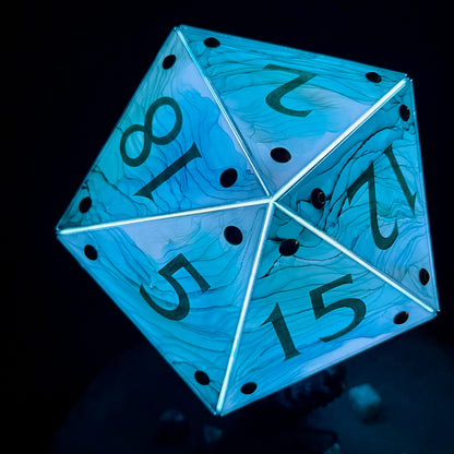 Shape Water: A Handpainted D20 Driftglobe Lamp