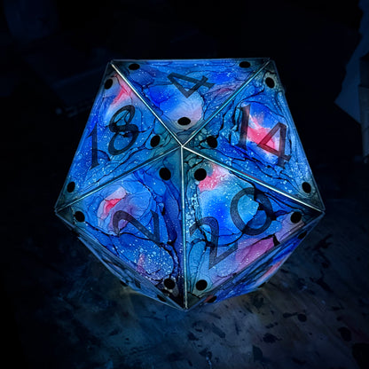 Galaxy: A Handpainted D20 Driftglobe Lamp