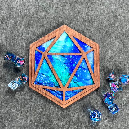 Layered D20 Art- Cedar and Shape Water