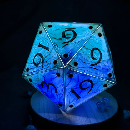 Circle of the Sea: A Handpainted D20 Driftglobe Lamp