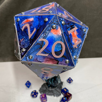 Galaxy: A Handpainted D20 Driftglobe Lamp