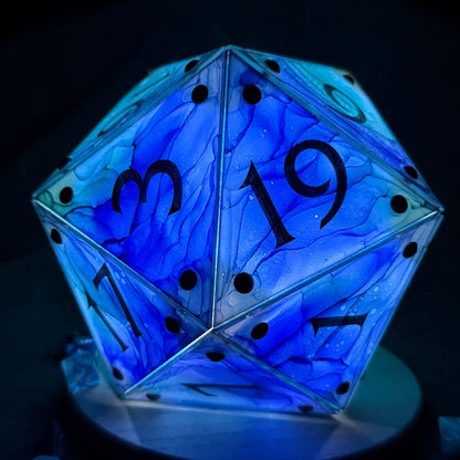 Circle of the Sea: A Handpainted D20 Driftglobe Lamp