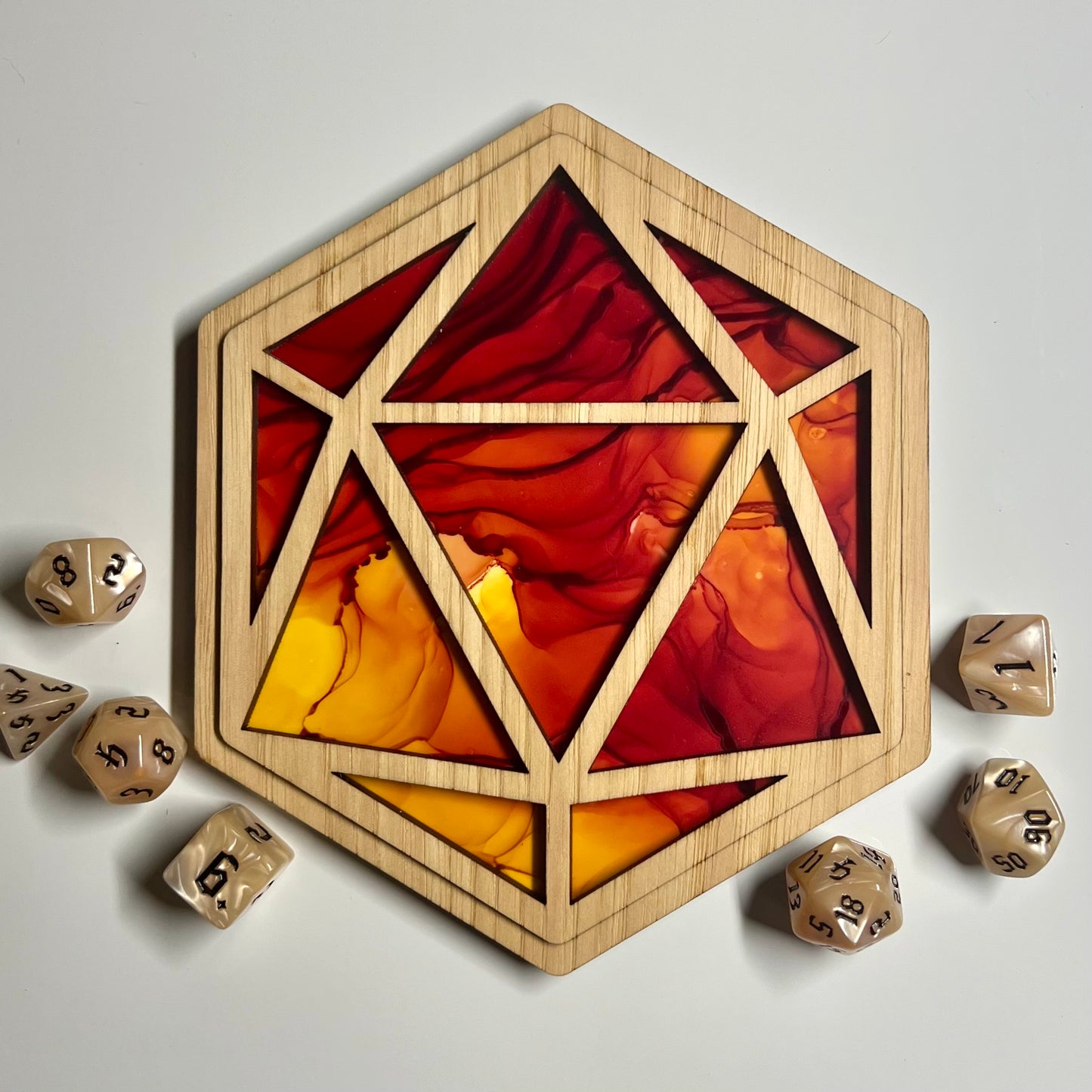 Layered D20 Art- Hickory and Fire Bolt