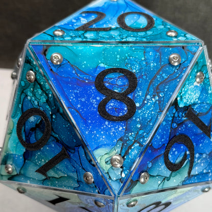 Undertow: A Handpainted D20 Driftglobe Lamp