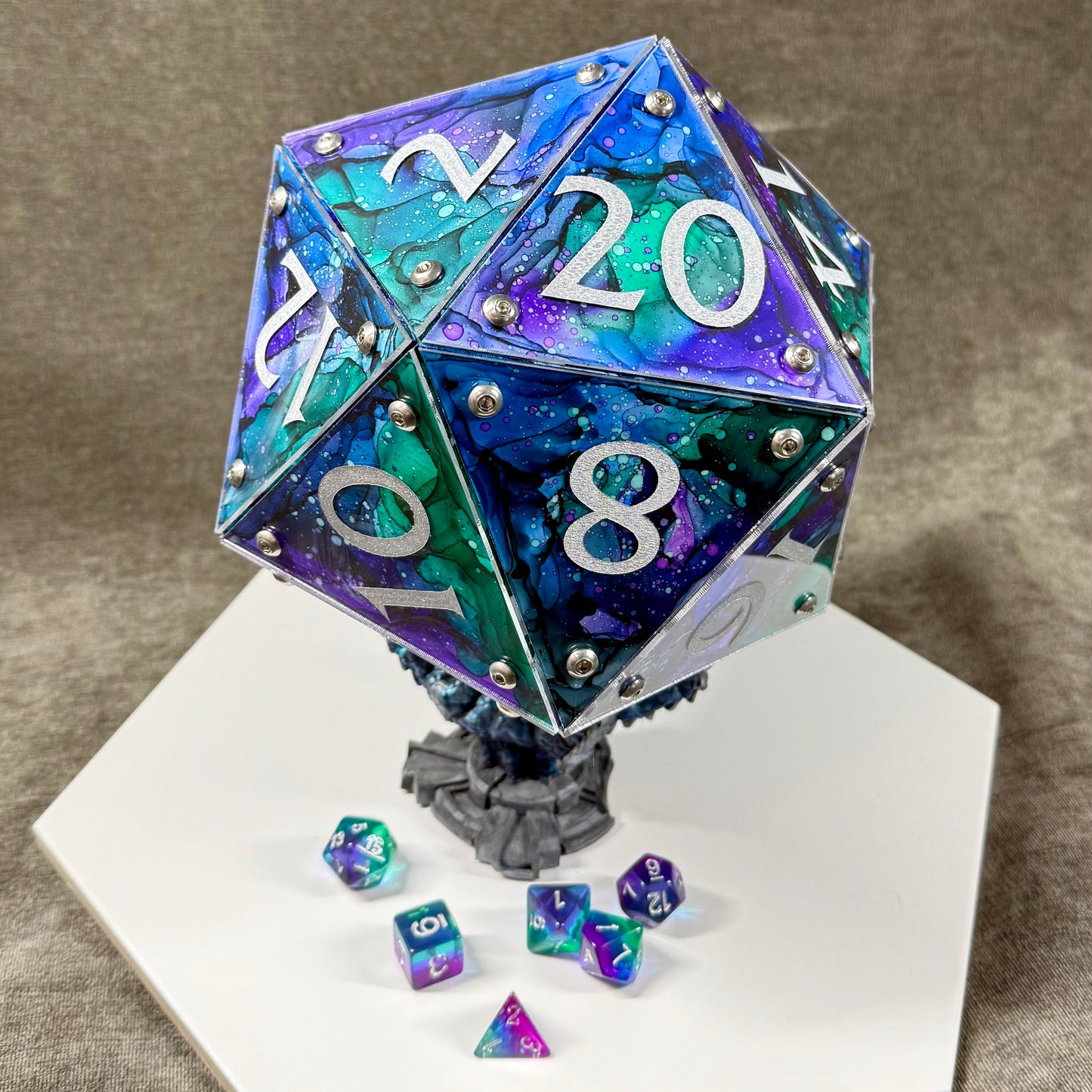 Mermaid Cove: A Handpainted D20 Driftglobe Lamp
