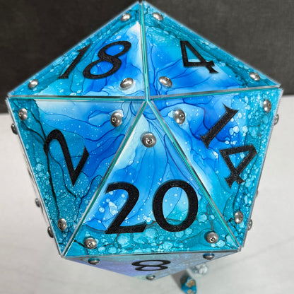 Undertow: A Handpainted D20 Driftglobe Lamp