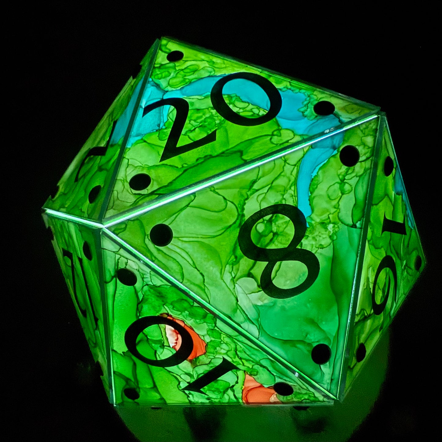 Circle of the Land: A Handpainted D20 Driftglobe Lamp