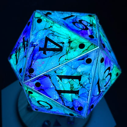 Mermaid Cove: A Handpainted D20 Driftglobe Lamp