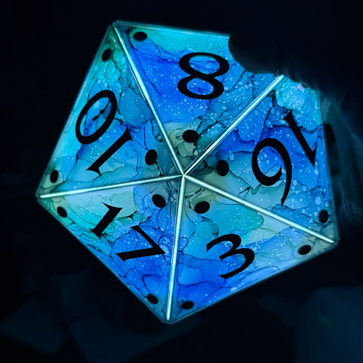 Undertow: A Handpainted D20 Driftglobe Lamp