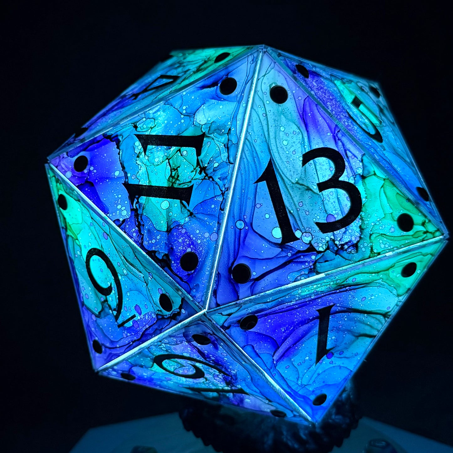 Mermaid Cove: A Handpainted D20 Driftglobe Lamp