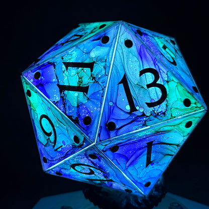 Mermaid Cove: A Handpainted D20 Driftglobe Lamp