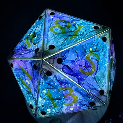 Circle of Stars: A Handpainted D20 Driftglobe Lamp