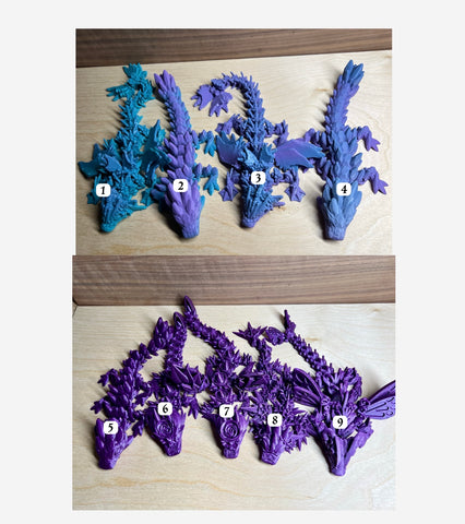 3D printed Dragons- purples!