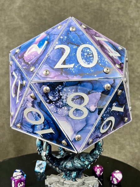 Astral Projection: A Handpainted D20 Driftglobe Lamp