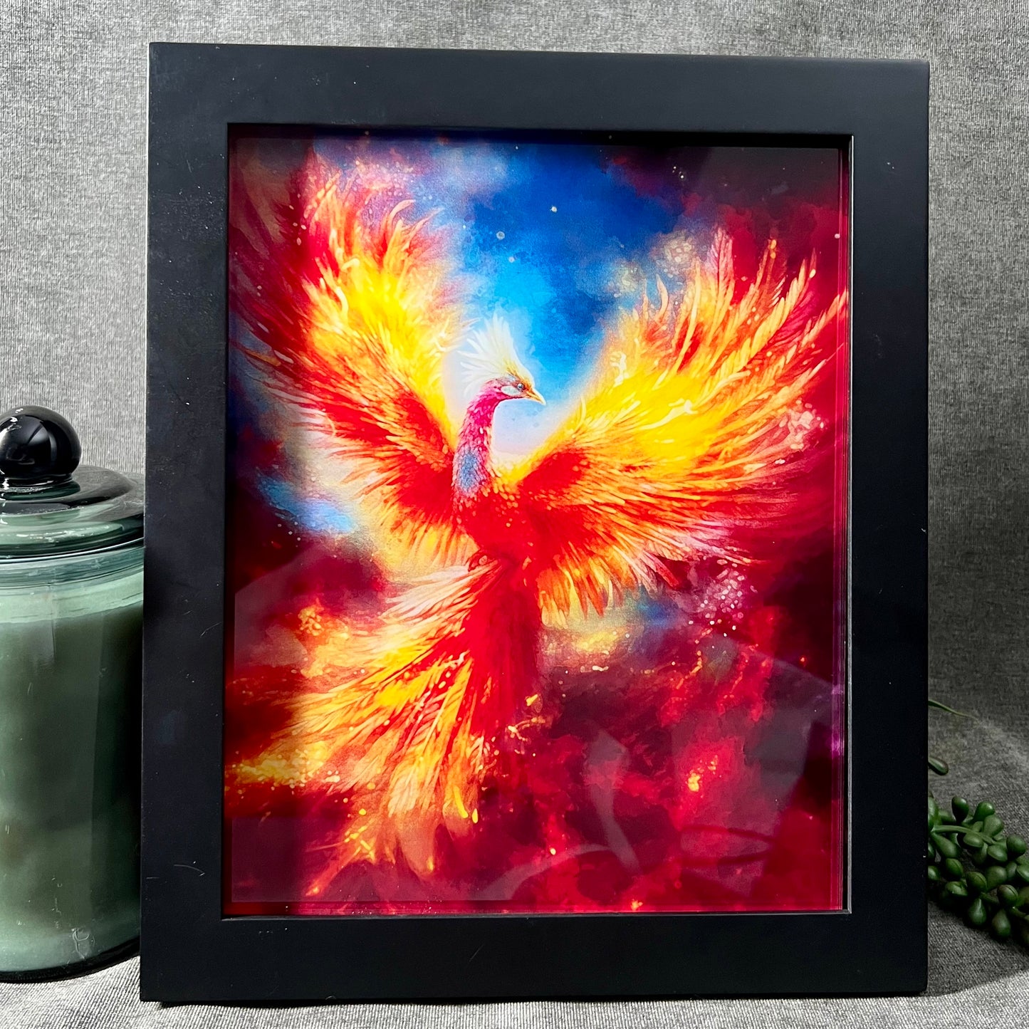 Acrylic art print with illuminated frame