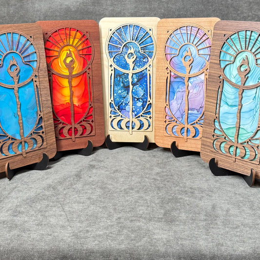 Layered Celestial Staff Art Collection