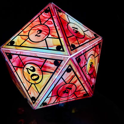 Dragon Flame: A Handpainted D20 Driftglobe Lamp