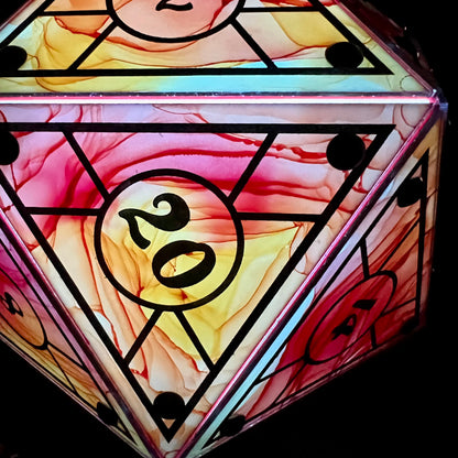 Dragon Flame: A Handpainted D20 Driftglobe Lamp