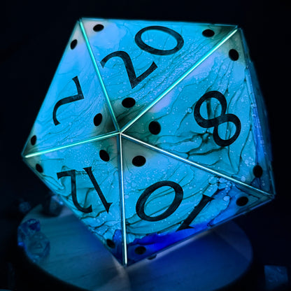 Circle of the Sea: A Handpainted D20 Driftglobe Lamp