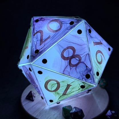 Circle of Dreams: A Handpainted D20 Driftglobe Lamp
