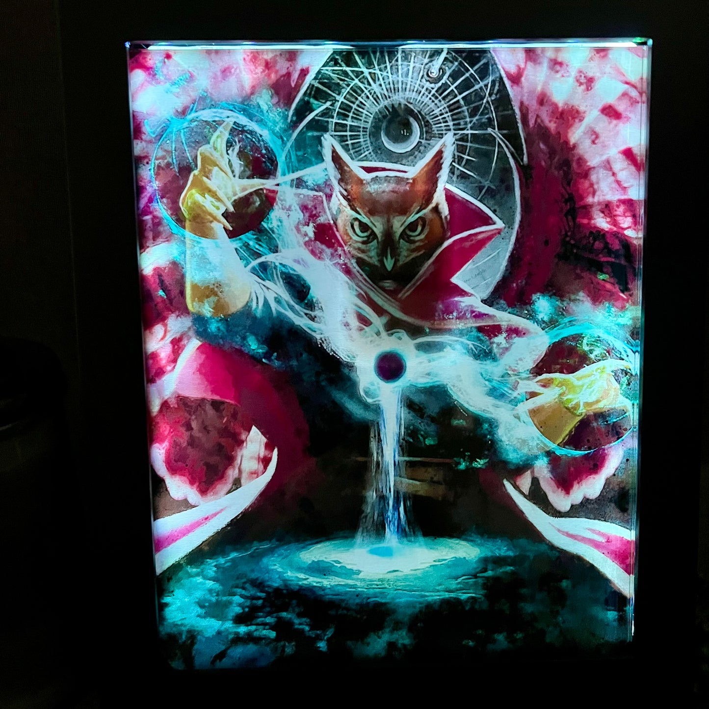 Acrylic art print with illuminated frame