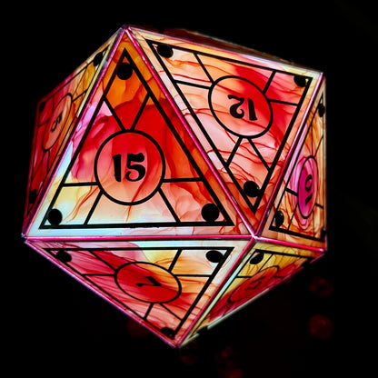 Dragon Flame: A Handpainted D20 Driftglobe Lamp