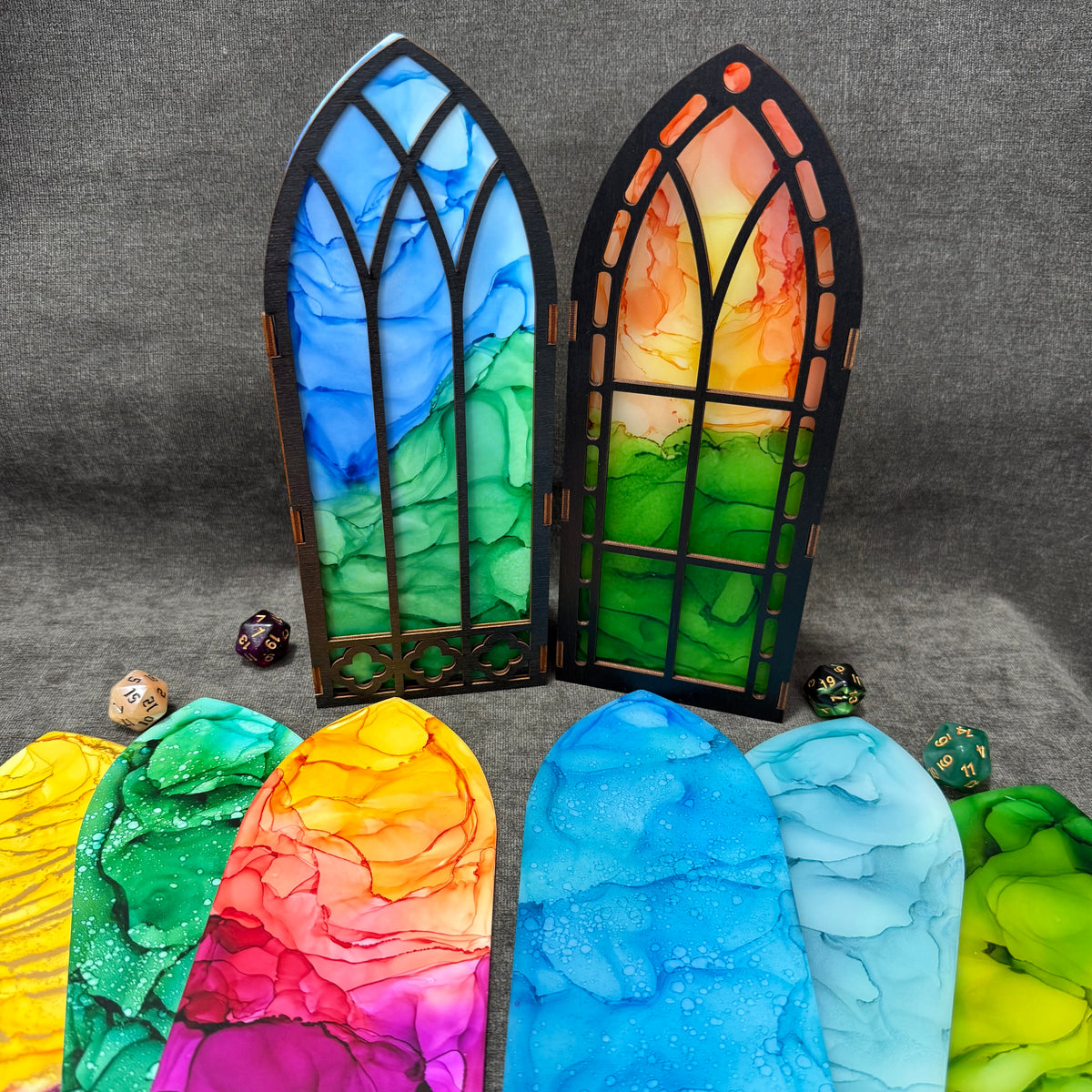 Painted Bookshelf Window Inserts