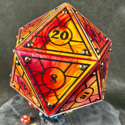 Dragon Flame: A Handpainted D20 Driftglobe Lamp