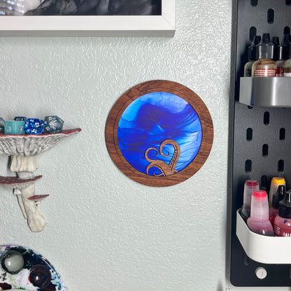 Layered Circle Art- Sapele Ocean Tentacles