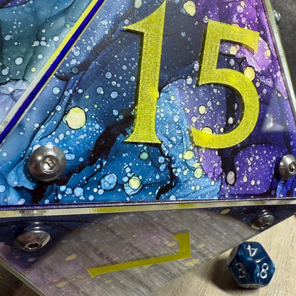 Circle of Stars: A Handpainted D20 Driftglobe Lamp